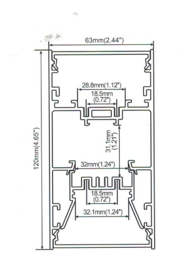 PB-AP-GL-63120 LED Aluminium Channel Pendant 120mm(H) x 63mm(W) suit for max 32mm width strip light